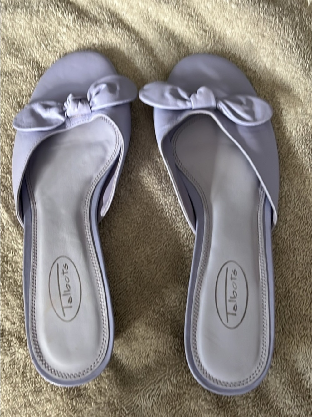 Talbots Lavender Bow Slide Mules